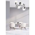 Plafonnier Kangasala cool 4L noir avec ampoules en verre transparent E14