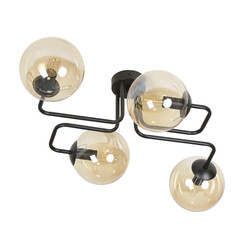 Kangasala special 4L ceiling lamp black with amber bulbs E14