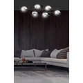 Kangasala speelse 6L plafondlamp zwart met gerookte glas bollen E14