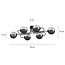 Kangasala playful 6L ceiling lamp black with smoked glass bulbs E14