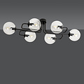Emibig Emibig Kangasala cool 6L lámpara de techo negra con bombillas de vidrio transparente E14 - Iluminación ideal para cualquier habitación