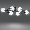 Emibig Emibig Kangasala cool 6L lampe de plafond noire avec ampoules en verre transparent E14 - Éclairage idéal pour chaque pièce