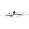 Emibig Emibig Kangasala cool 6L ceiling lamp black with transparent glass bulbs E14 - Ideal lighting for any room