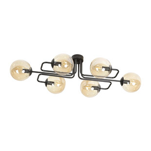 Kangasala special 6L ceiling lamp black with amber bulbs E14