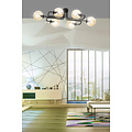 Kangasala speciale 6L plafondlamp zwart met amberkleurige bollen E14