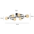 Emibig Emibig Kangasala speciale 6L plafondlamp zwart met amberkleurige bollen E14 - Creëer een warme sfeer in uw interieur