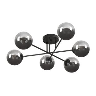Emibig Kangasala round playful 6L ceiling lamp black with smoked glass bulbs E14