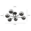 Kangasala round playful 6L ceiling lamp black with smoked glass bulbs E14