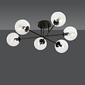 Emibig Emibig Kangasala ronde toffe 6L plafondlamp zwart met transparant glas bollen E14 - Perfecte verlichting voor elke ruimte