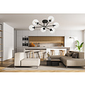 Emibig Emibig Kangasala ronde toffe 6L plafondlamp zwart met transparant glas bollen E14 - Perfecte verlichting voor elke ruimte
