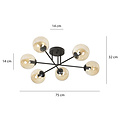 Emibig Emibig Kangasala round special 6L ceiling lamp black with amber bulbs E14 - Ideal lighting for your bedroom