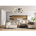 Emibig Emibig Kangasala ronde speciale 6L plafondlamp zwart met amberkleurige bollen E14 - Perfecte verlichting voor elke slaapkamer