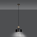 Vihti 1L pendant lamp black with wood accent