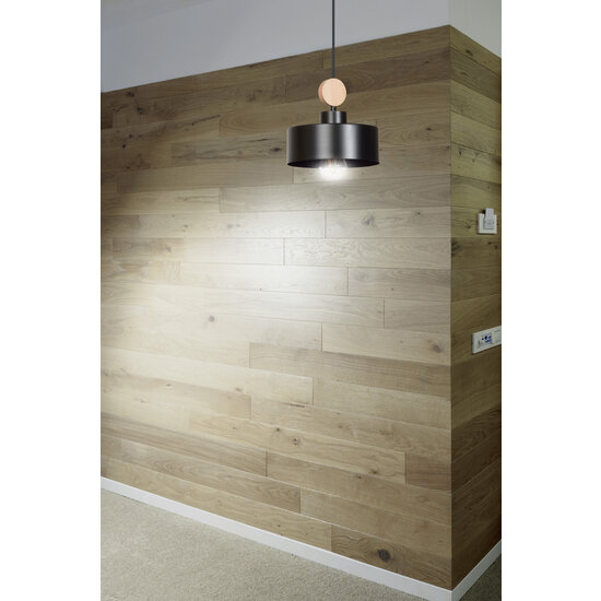 Vihti 1L pendant lamp black with wood accent