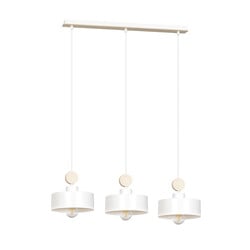 Emibig Vihti blanche avec lampe suspendue en bois 3L 3x E27