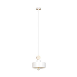 Vihti 1L white with wood pendant lamp 1x E27