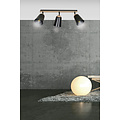 Plafonnier Salo 3L noir et bois 3x E27