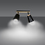 Salo 2L ceiling lamp black and wood 2x E27