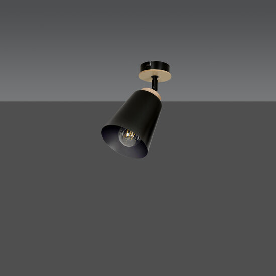 Emibig Emibig Salo black ceiling lamp black and wood 1x E27 - Perfect lighting for any space