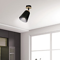 Salo black ceiling lamp black and wood 1x E27