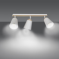 Plafonnier Salo 3L blanc blanc et bois 3x E27