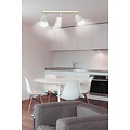 Plafonnier Salo 3L blanc blanc et bois 3x E27