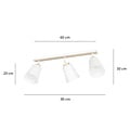 Emibig Emibig Salo 3L lámpara de techo blanca y madera 3x E27 - Iluminación ideal para cualquier espacio