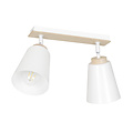 Salo 2L witte plafondlamp wit en hout 2x E27