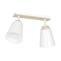 Emibig Salo 2L lámpara de techo blanca y madera 2x E27