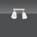 Emibig Emibig Salo 2L lámpara de techo blanca y madera 2x E27 - Iluminación ideal para cualquier habitación