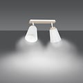 Emibig Emibig Salo 2L lámpara de techo blanca y madera 2x E27 - Iluminación ideal para cualquier habitación