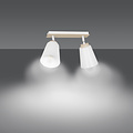 Salo 2L witte plafondlamp wit en hout 2x E27