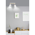 Salo 2L witte plafondlamp wit en hout 2x E27