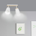 Salo 2L witte plafondlamp wit en hout 2x E27