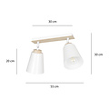 Emibig Emibig Salo 2L lámpara de techo blanca y madera 2x E27 - Iluminación ideal para cualquier habitación