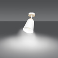 Salo witte plafondlamp wit en hout 1x E27