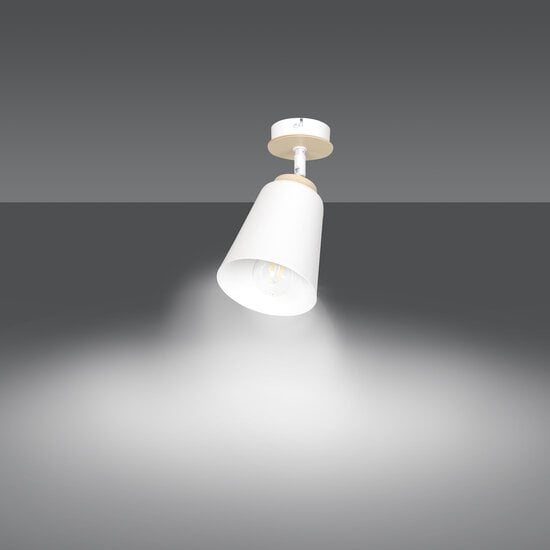 Emibig Emibig Salo white ceiling lamp white and wood 1x E27 - Ideal lighting for any room