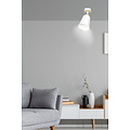 Salo witte plafondlamp wit en hout 1x E27