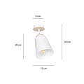 Salo witte plafondlamp wit en hout 1x E27