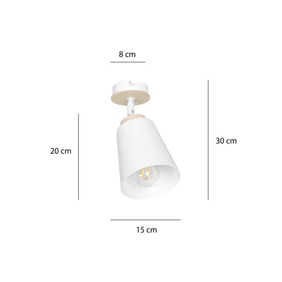 Emibig Emibig Salo lampe de plafond blanche et bois 1x E27 - Éclairage idéal pour chaque pièce
