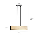 Raisio hanglamp hout met zwart binnenin 2x E27