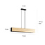 Raisio long hanging lamp wood with black interior 3x E27