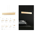 Raisio long hanging lamp wood with black interior 3x E27
