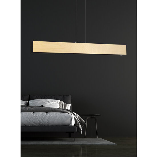 Lampe à suspension Raisio XXL bois avec intérieur noir 4x E27
