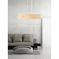 Lampe à suspension Raisio blanche en bois avec intérieur blanc 2x E27