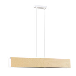 Raisio long blanc avec suspension en bois à l'intérieur 3x E27