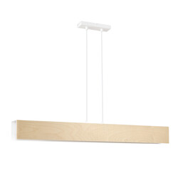 Raisio white XXL hanging lamp wood with white inside 4x E27