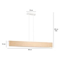 Raisio witte XXL hanglamp hout met wit binnenin 4x E27