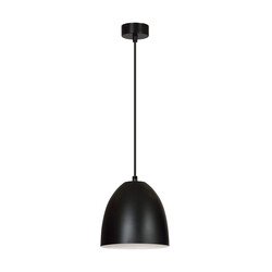 Varkaus black dome 1x E27 hanging lamp white inside