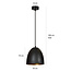 Varkaus black dome 1x E27 hanging lamp white inside